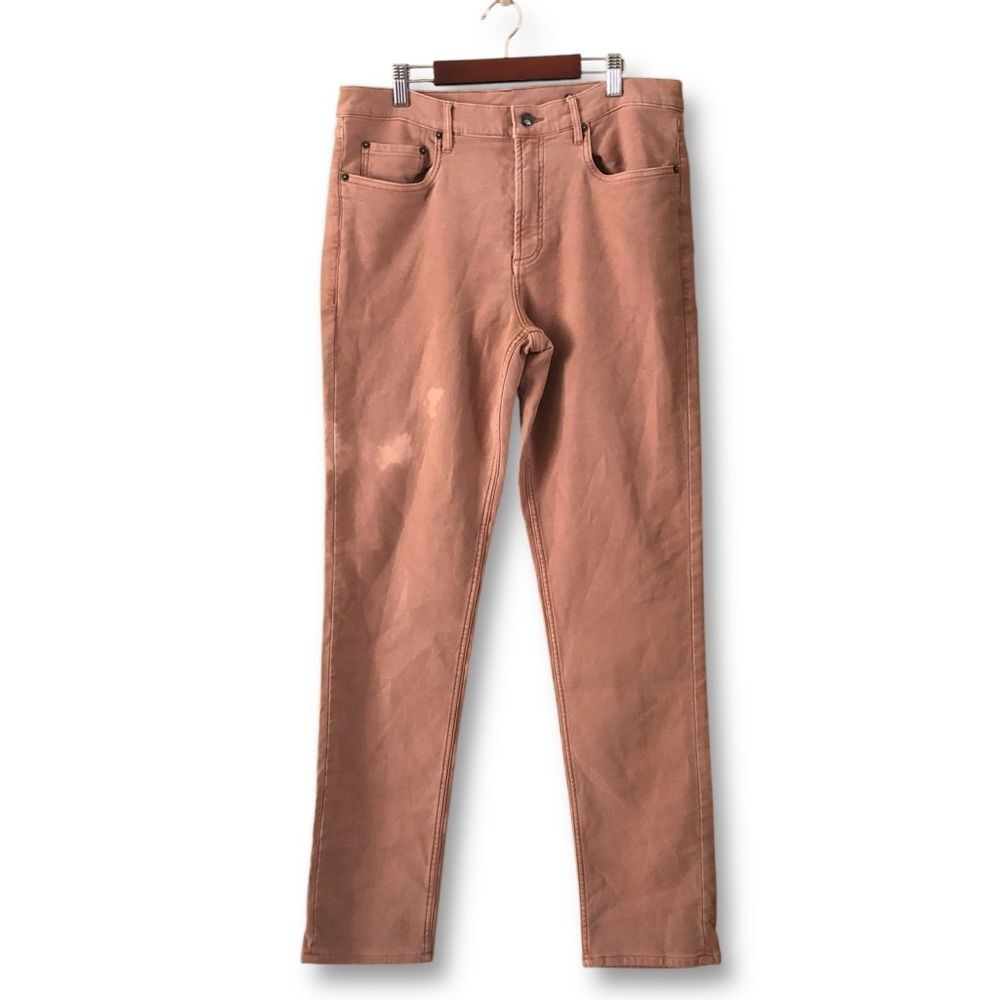 Faherty Men's Stretch Terry 5-Pocket Pants Mesa Red NWOT FLAWED 34 x 34